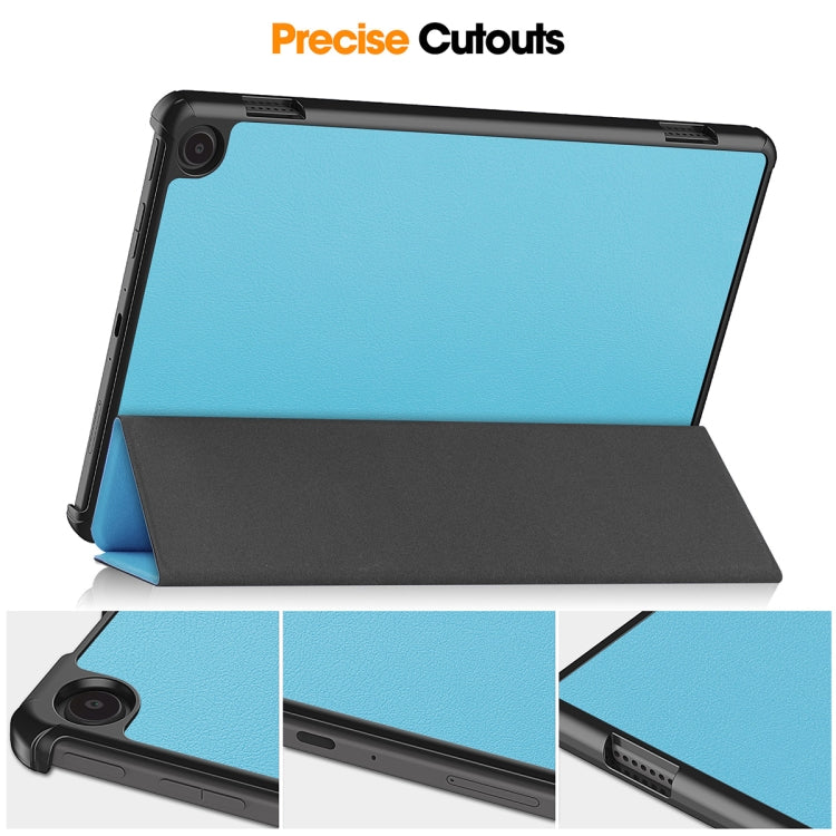 For Amazon Fire Max 11 ENKAY Tri-fold Custer Texture Leather Smart Tablet Case(Dark Blue) - Amazon by ENKAY | Online Shopping South Africa | PMC TechLife | Buy Now Pay Later Mobicred