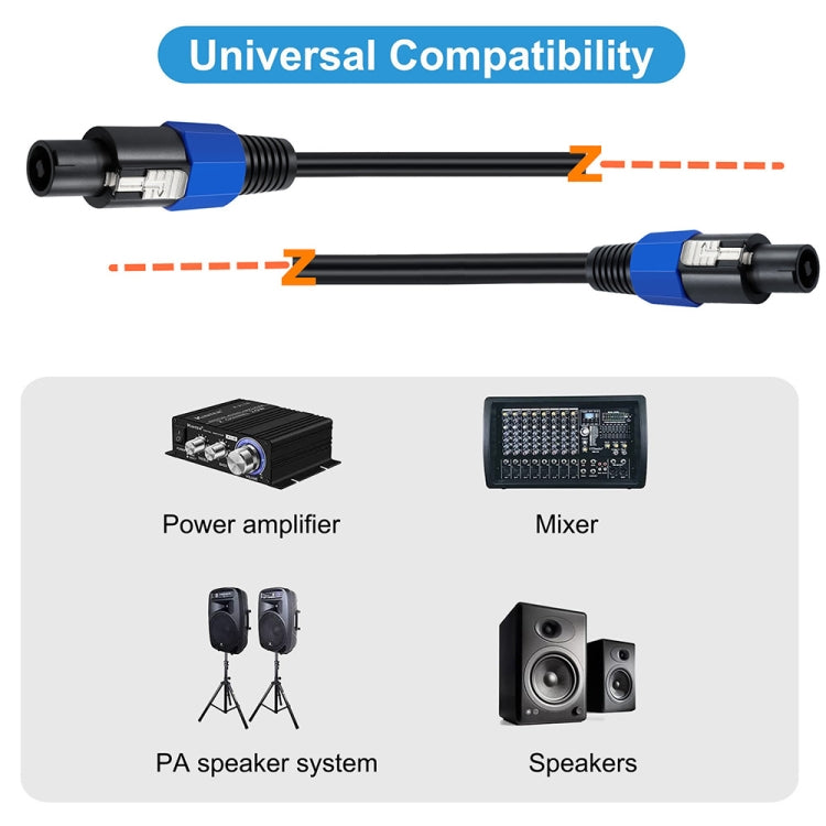 JUNSUNMAY Speakon Male to Speakon Male Audio Speaker Adapter Cable with Snap Lock, Length:6FT - Microphone Audio Cable & Connector by JUNSUNMAY | Online Shopping South Africa | PMC Jewellery | Buy Now Pay Later Mobicred