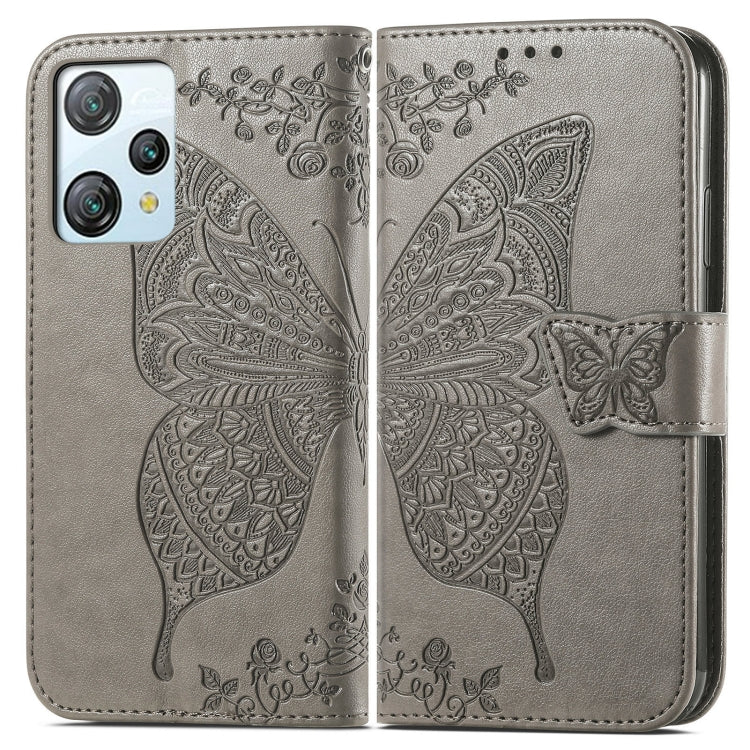 For Blackview A53 Butterfly Love Flower Embossed Leather Phone Case(Gray) - More Brand by PMC Jewellery | Online Shopping South Africa | PMC Jewellery | Buy Now Pay Later Mobicred