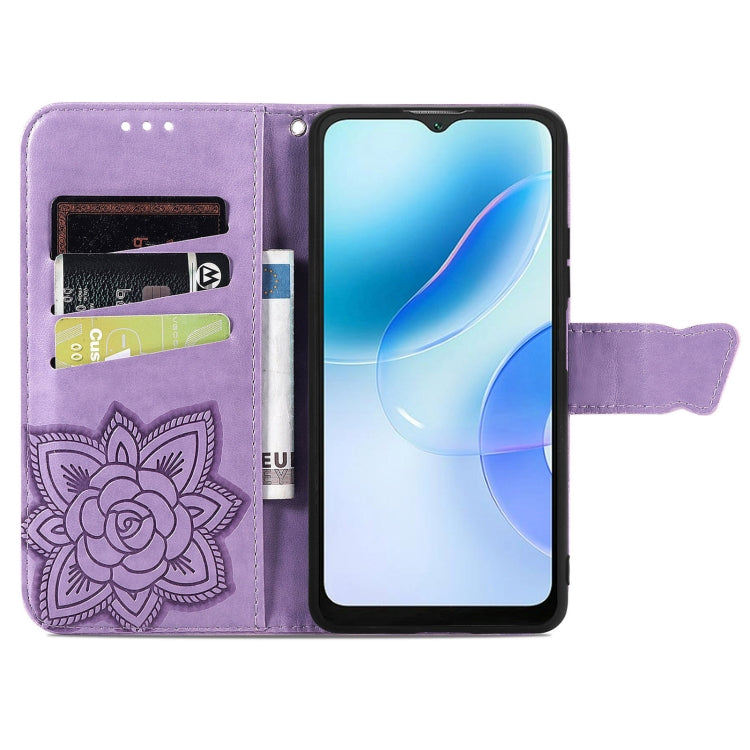 For Blackview A53 Butterfly Love Flower Embossed Leather Phone Case(Lavender) - More Brand by PMC Jewellery | Online Shopping South Africa | PMC Jewellery | Buy Now Pay Later Mobicred