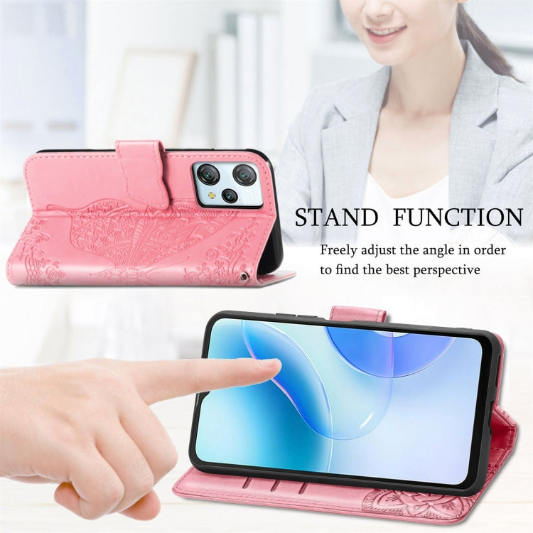 For Blackview A53 Butterfly Love Flower Embossed Leather Phone Case(Black) - More Brand by PMC TechLife | Online Shopping South Africa | PMC TechLife | Buy Now Pay Later Mobicred