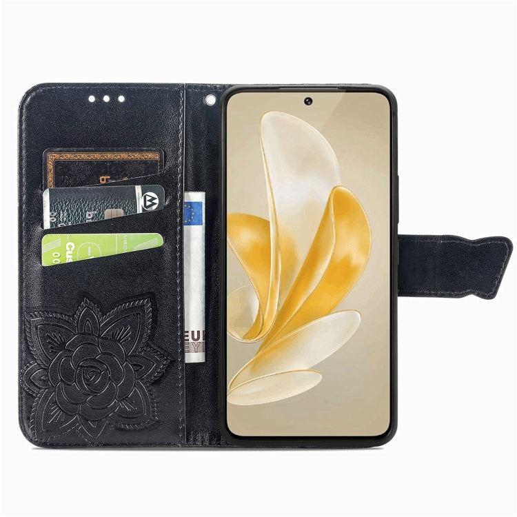 For vivo X100 Pro Butterfly Love Flower Embossed Leather Phone Case(Black) - vivo Cases by imak | Online Shopping South Africa | PMC Jewellery | Buy Now Pay Later Mobicred