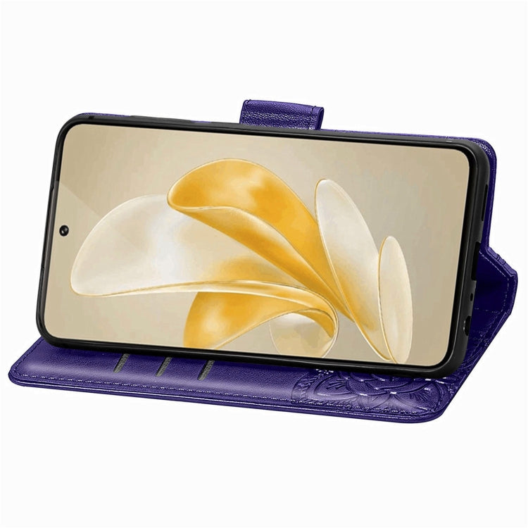 For vivo X100 Butterfly Love Flower Embossed Leather Phone Case(Purple) - X100 Cases by imak | Online Shopping South Africa | PMC Jewellery | Buy Now Pay Later Mobicred