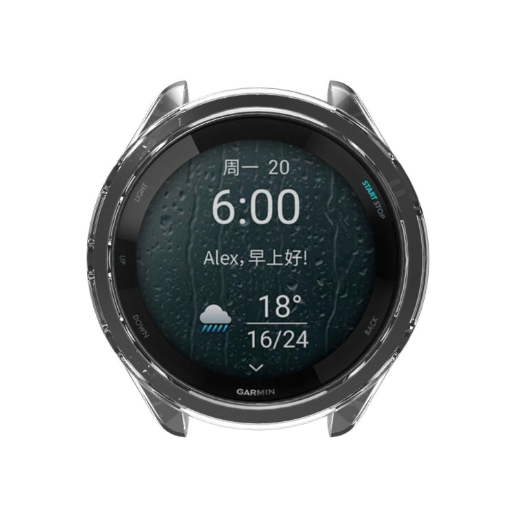For Garmin Forerunner 265 ENKAY Hat-Prince Transparent TPU Frame Drop Protection Case(Blue) - Watch Cases by ENKAY | Online Shopping South Africa | PMC TechLife | Buy Now Pay Later Mobicred
