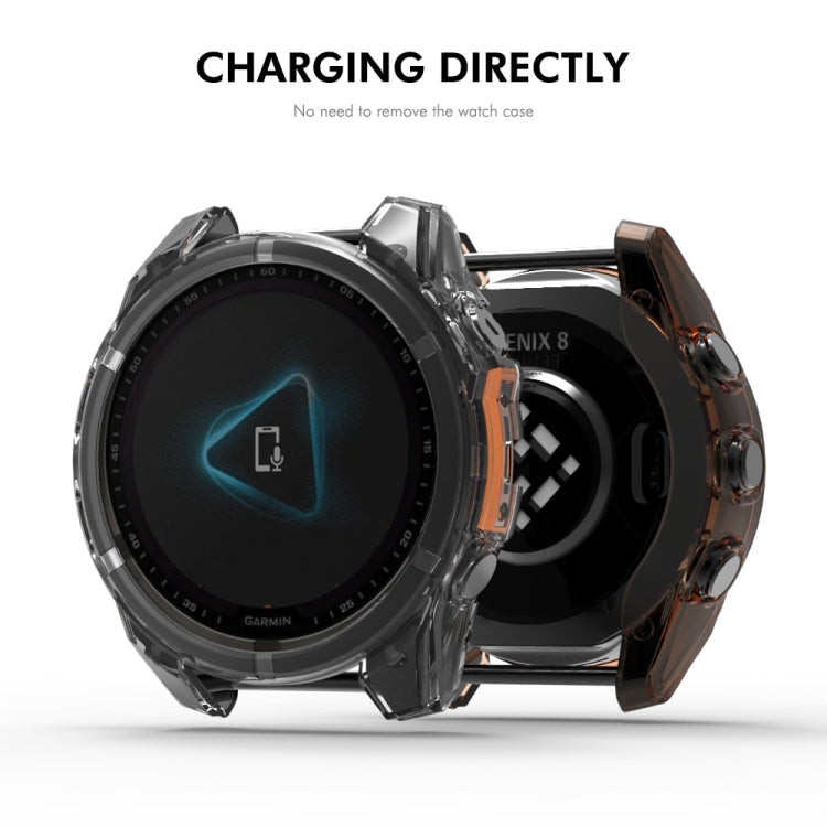 For Garmin Fenix 8 AMOLED 43mm ENKAY Hat-Prince Transparent TPU Frame Drop Protection Case(Blue) - free shipping - PMc TechLife - Order now!