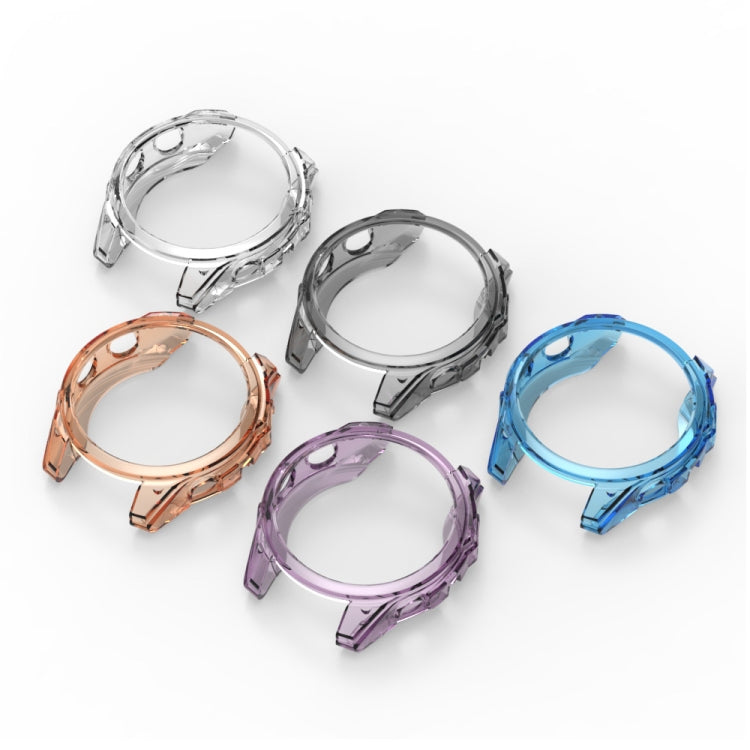 For Garmin Fenix 8 AMOLED 43mm ENKAY Hat-Prince Transparent TPU Frame Drop Protection Case(Blue) - free shipping - PMc TechLife - Order now!