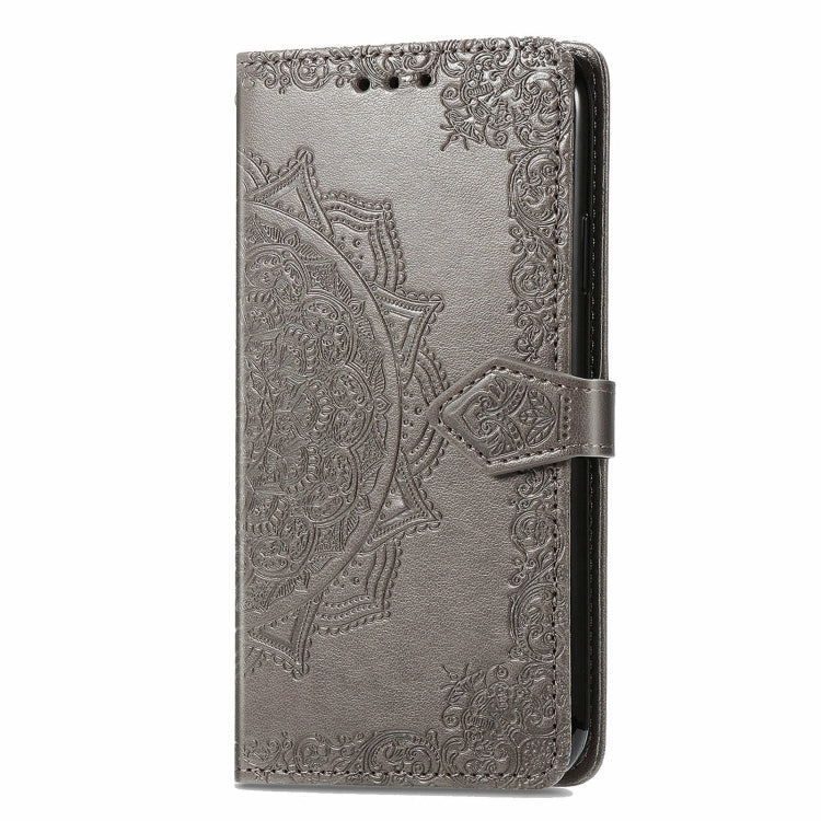 For Motorola Moto G Play 2024 Mandala Flower Embossed Leather Phone Case(Gray) - free shipping - PMC Jewellery - Order now!