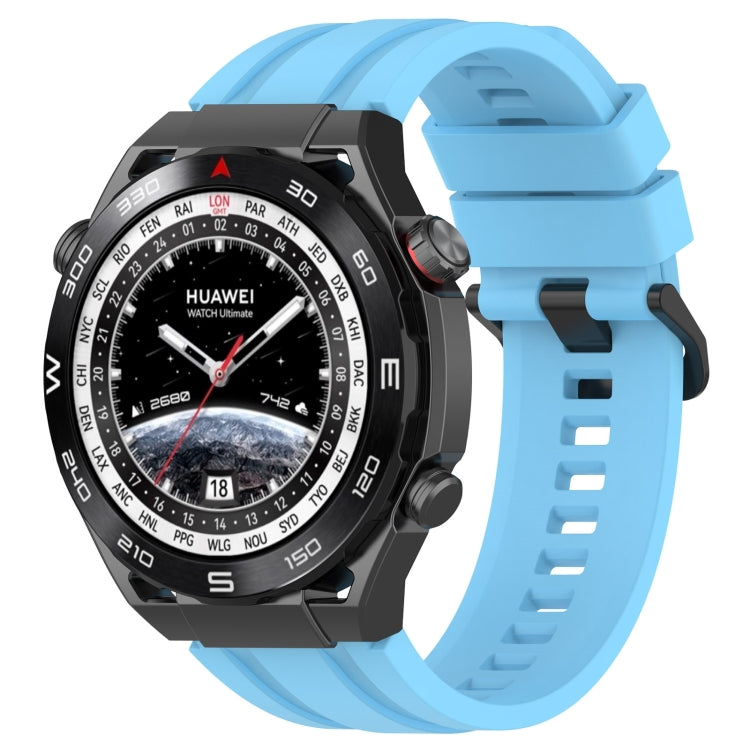 For Huawei Watch Ultimate Long & Short Sports Solid Color Silicone Watch Band Set(Sky Blue) - Watch Bands by PMC TechLife | Online Shopping South Africa | PMC TechLife