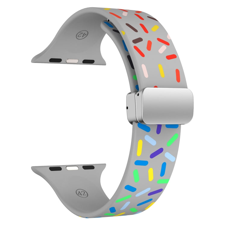 For Apple Watch 6 40mm Rainbow Dots Silicone Magnetic Buckle Watch Band(Gray) - free shipping - PMC TechLife - Order now!