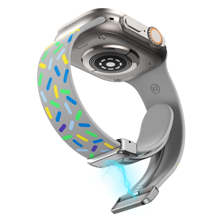 For Apple Watch 6 40mm Rainbow Dots Silicone Magnetic Buckle Watch Band(Gray) - free shipping - PMC TechLife - Order now!