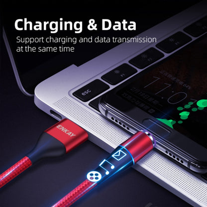 ENKAY 2 in 1 5A USB to Type-C + 8 Pin Magnetic Fast Charging Data Cable with LED Light, Length: 1m(Black) - Charging Cable & Head by ENKAY | Online Shopping South Africa | PMC Jewellery | Buy Now Pay Later Mobicred