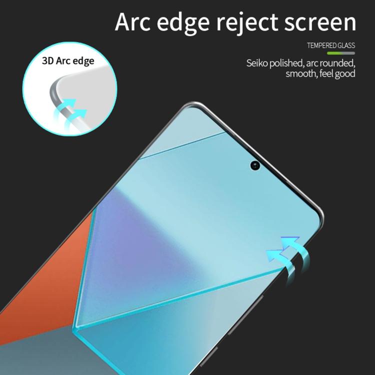 For Xiaomi Redmi Note 13 Pro+ PINWUYO 9H 3D Hot Bending Tempered Glass Film(Black) - free shipping - PMC TechLife - Order now!