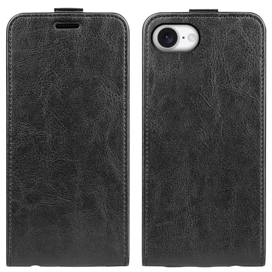 For iPhone 16e R64 Texture Single Vertical Flip Leather Phone Case(Black) - iPhone 16e Cases by PMC Jewellery | Online Shopping South Africa | PMC Jewellery | Buy Now Pay Later Mobicred