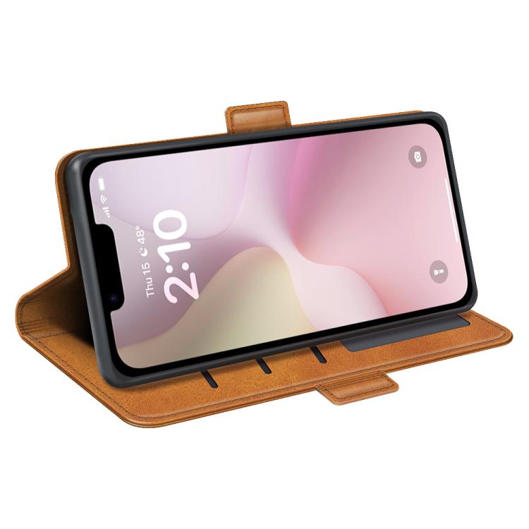 For iPhone 16e Dual-side Magnetic Buckle Horizontal Flip Leather Phone Case(Yellow) - iPhone 16e Cases by PMC TechLife | Online Shopping South Africa | PMC TechLife | Buy Now Pay Later Mobicred