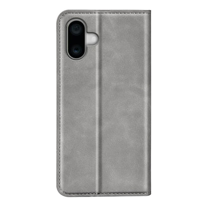 For iPhone 16 Pro Retro-skin  Magnetic Suction Leather Phone Case(Grey) - iPhone 16 Pro Cases by PMC Jewellery | Online Shopping South Africa | PMC Jewellery | Buy Now Pay Later Mobicred