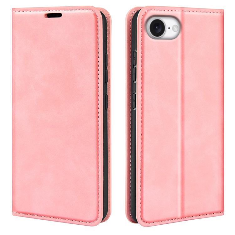 For iPhone 16e Retro-skin Magnetic Suction Leather Phone Case(Pink) - free shipping - PMC TechLife - Order now!