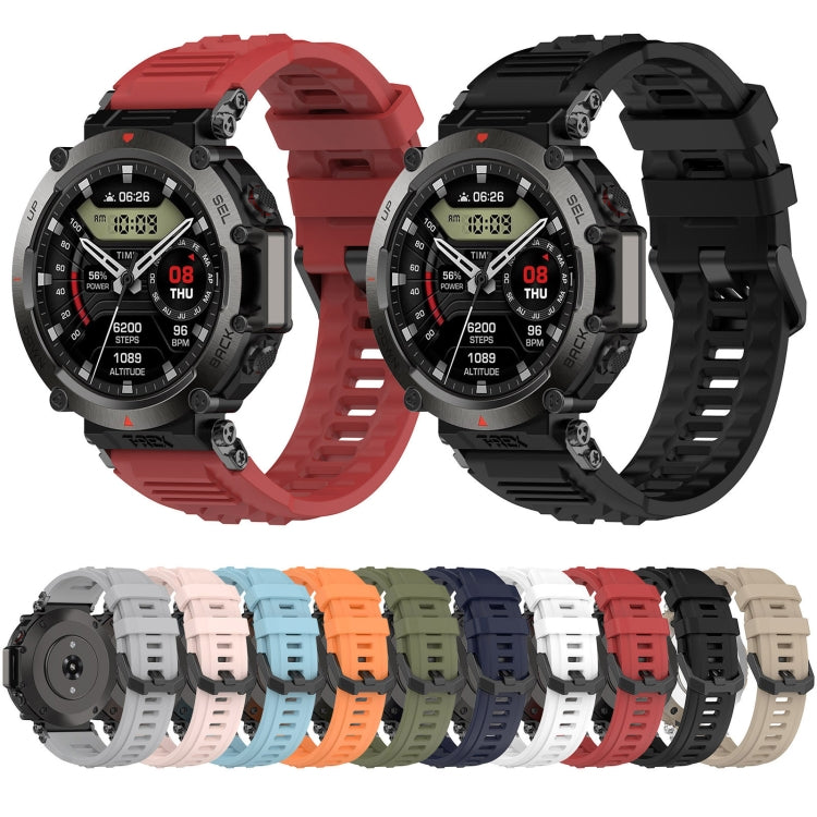For Amazfit T-Rex Ultra Silicone Sports Watch Band(Black) - Watch Bands by PMC TechLife | Online Shopping South Africa | PMC TechLife