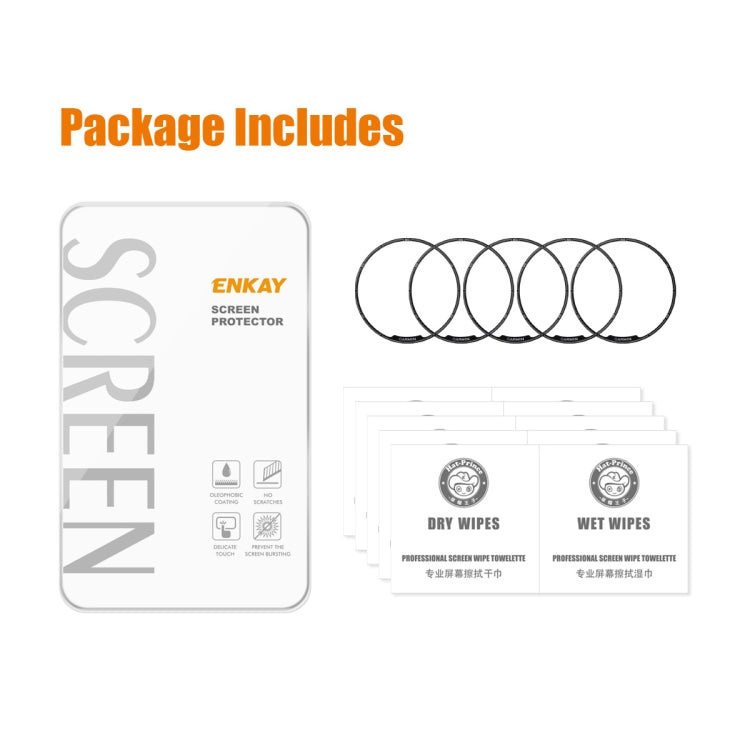 For Garmin Fenix 7 Pro 5pcs ENKAY 3D Full Coverage Soft PC Edge PMMA HD Screen Protector Film - free shipping - PMC TechLife - Order now!