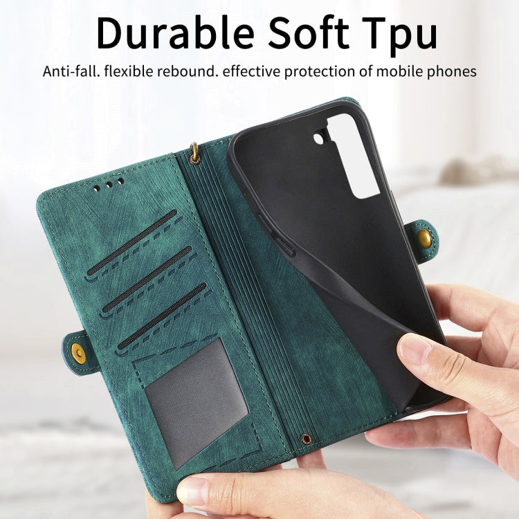 For Samsung Galaxy S20 FE Geometric Zipper Wallet Side Buckle Leather Phone Case(Green) - free shipping - PMC TechLife - Order now!