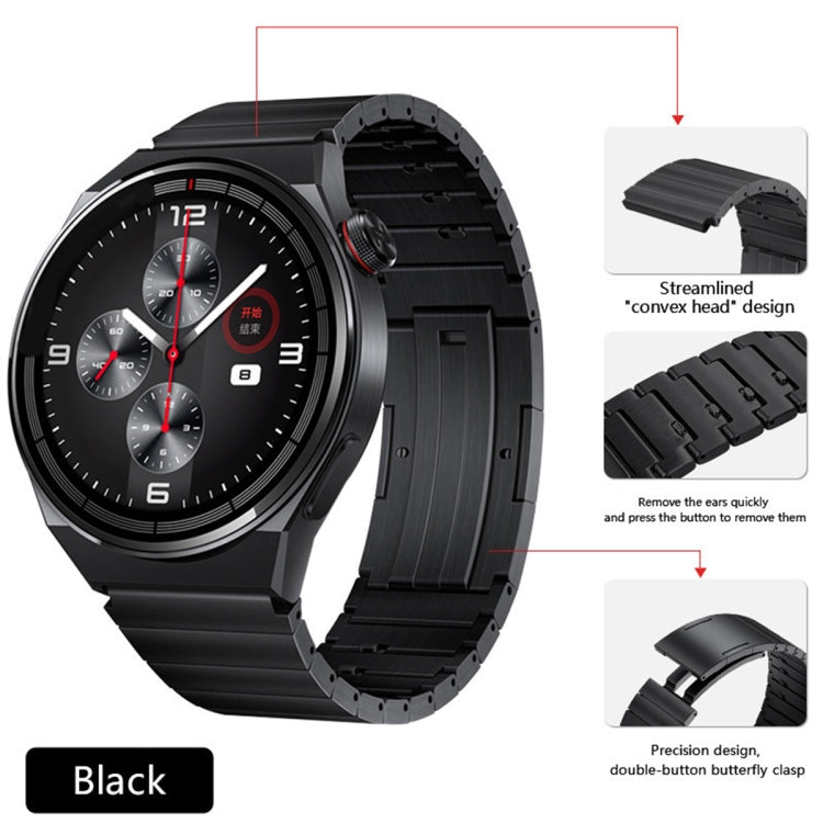 For Huawei Watch GT 42mm / 46mm Titanium Alloy Quick Release Watch Band(Black) - Watch Bands by PMC TechLife | Online Shopping South Africa | PMC TechLife