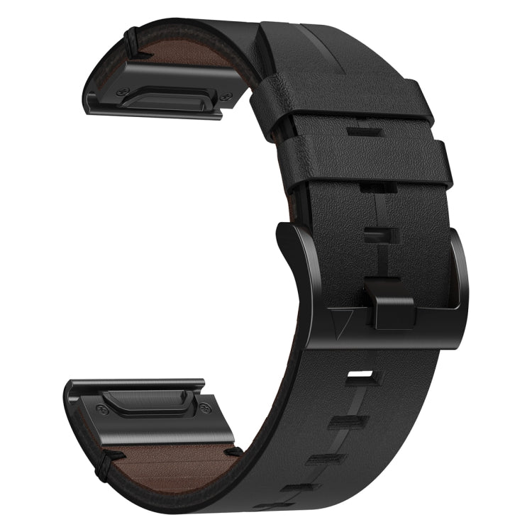For Garmin  Instinct 2 Solar 22mm Leather Textured Watch Band(Black) - Watch Bands by PMC Jewellery | Online Shopping South Africa | PMC Jewellery
