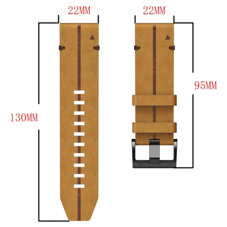 For Garmin Quatix 5 Leather Textured 22mm Watch Band(Black) - free shipping - PMC TechLife - Order now!