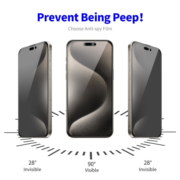 For iPhone 16 Pro 2pcs ENKAY Hat-Prince 28° Anti-peeping Tempered Glass Protector Full Screen Film - iPhone 16 Pro Tempered Glass by ENKAY | Online Shopping South Africa | PMC Jewellery | Buy Now Pay Later Mobicred