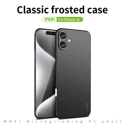 For iPhone 16 MOFI Fandun Series Frosted PC Ultra-thin All-inclusive Phone Case(Green) - iPhone 16 Cases by MOFI | Online Shopping South Africa | PMC Jewellery | Buy Now Pay Later Mobicred