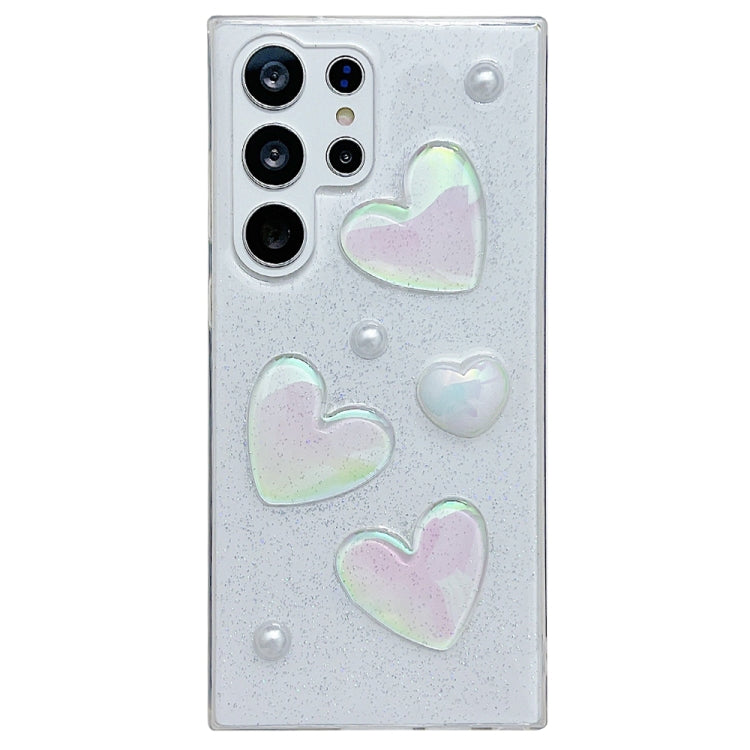 For Samsung Galaxy S22 Ultra 5G Love Epoxy TPU Protective Case(Transparent) - Galaxy S22 Ultra 5G Cases by PMC TechLife | Online Shopping South Africa | PMC TechLife