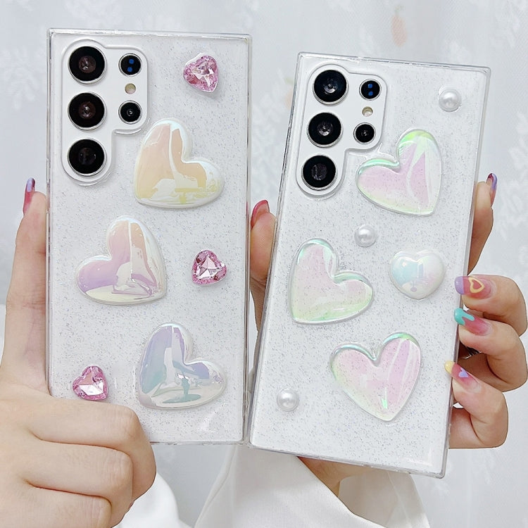 For Samsung Galaxy S22 Ultra 5G Love Epoxy TPU Protective Case(Transparent) - Galaxy S22 Ultra 5G Cases by PMC TechLife | Online Shopping South Africa | PMC TechLife