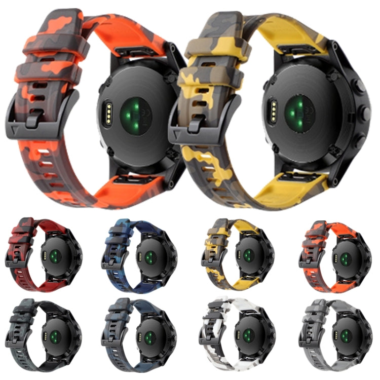 For Garmin Forerunner 965 22mm Camouflage Silicone Watch Band(Camouflage Red) - Watch Bands by PMC TechLife | Online Shopping South Africa | PMC TechLife
