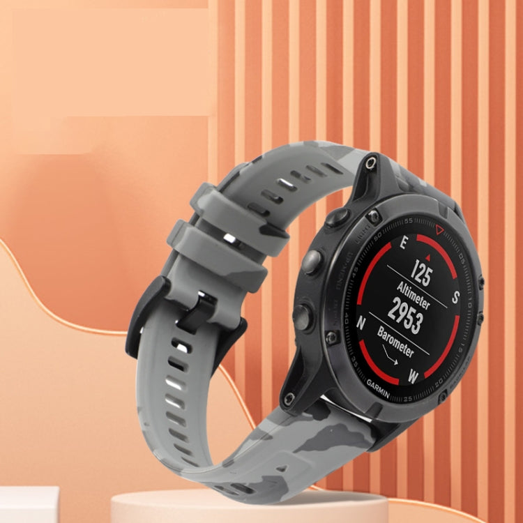 For Garmin Approach S62 22mm Camouflage Silicone Watch Band(Camouflage Black) - Watch Bands by PMC TechLife | Online Shopping South Africa | PMC TechLife