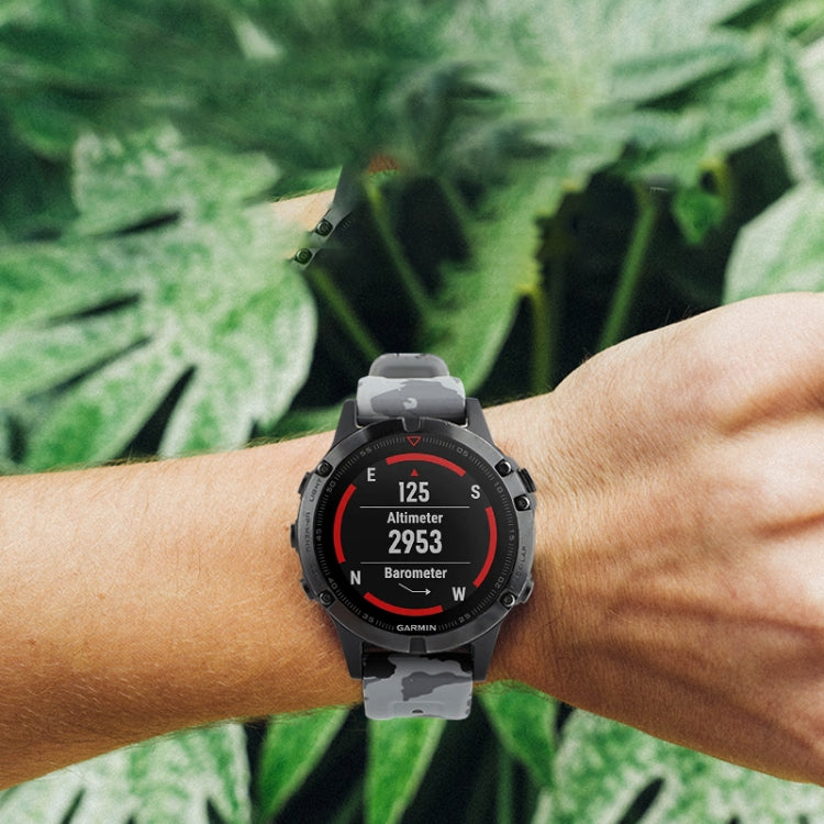 For Garmin Forerunner 965 22mm Camouflage Silicone Watch Band(Camouflage Red) - Watch Bands by PMC TechLife | Online Shopping South Africa | PMC TechLife