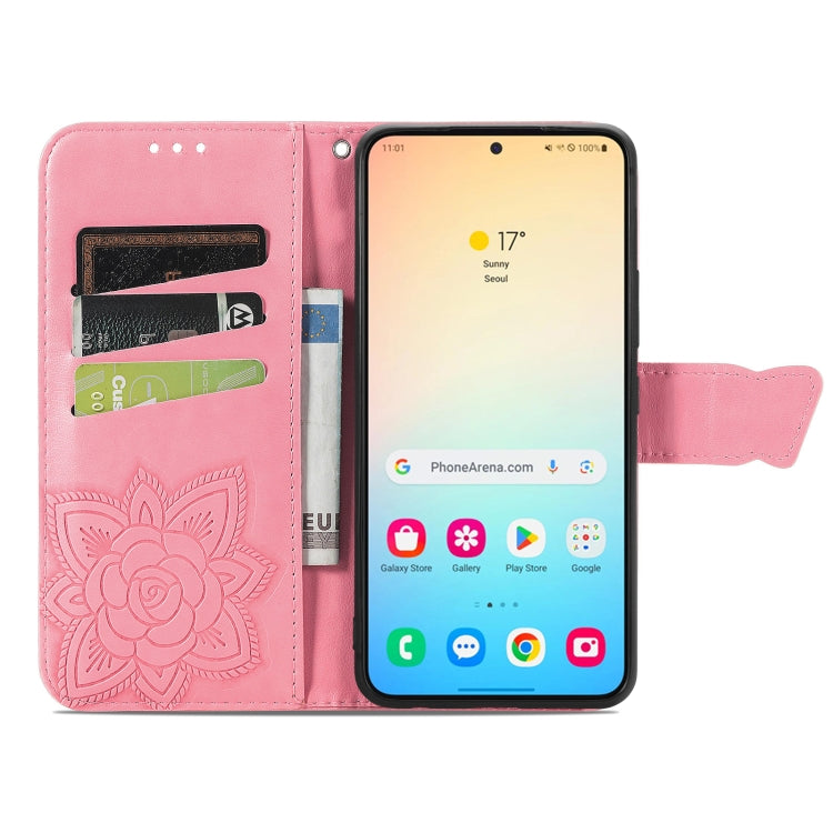 For Samsung Galaxy S24 5G Butterfly Love Flower Embossed Leather Phone Case(Pink) - Galaxy S24 5G Cases by PMC Jewellery | Online Shopping South Africa | PMC Jewellery