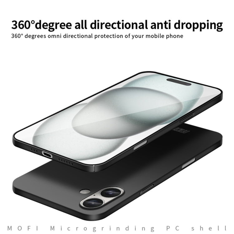 For iPhone 16 MOFI Frosted PC Ultra-thin Hard Phone Case(Black) - iPhone 16 Cases by MOFI | Online Shopping South Africa | PMC Jewellery | Buy Now Pay Later Mobicred