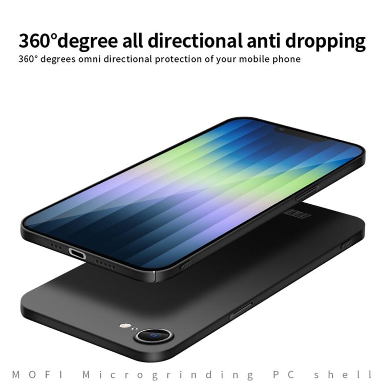 For iPhone 16e MOFI Frosted PC Ultra-thin Hard Phone Case(Black) - iPhone 16e Cases by MOFI | Online Shopping South Africa | PMC TechLife | Buy Now Pay Later Mobicred