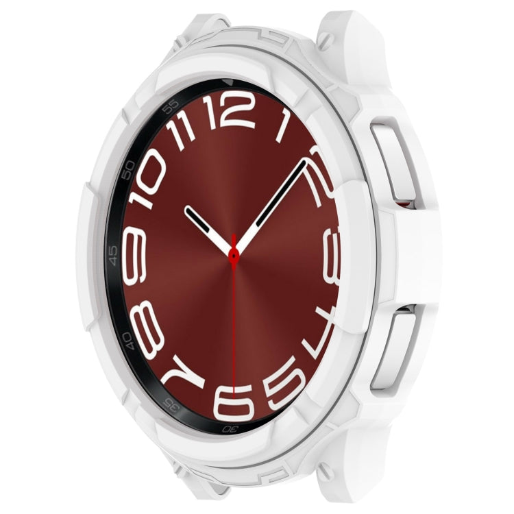 For Samsung Galaxy Watch 6 Classic 47mm Rotating Ring  + TPU Armor Watch Protective Case(White) - Watch Cases by PMC TechLife | Online Shopping South Africa | PMC TechLife