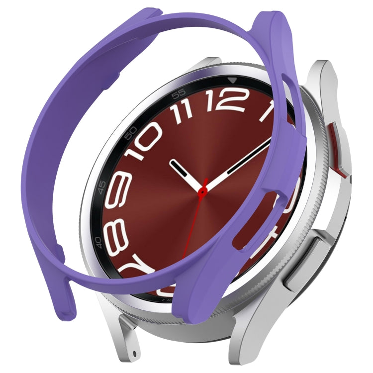 For Samsung Galaxy Watch 6 Classic 47mm Half Coverage Hollow PC Watch Protective Case(Purple) - Watch Cases by PMC TechLife | Online Shopping South Africa | PMC TechLife
