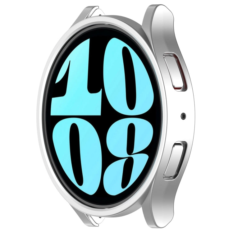 For Samsung Galaxy Watch 6 44mm Half Coverage Hollow PC Watch Protective Case(Silver) - Watch Cases by PMC TechLife | Online Shopping South Africa | PMC TechLife