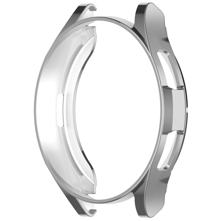 For Samsung Galaxy Watch6 Classic 47mm Electroplated TPU Half Pack Hollow Watch Protective Case(Silver) - Watch Cases by PMC TechLife | Online Shopping South Africa | PMC TechLife