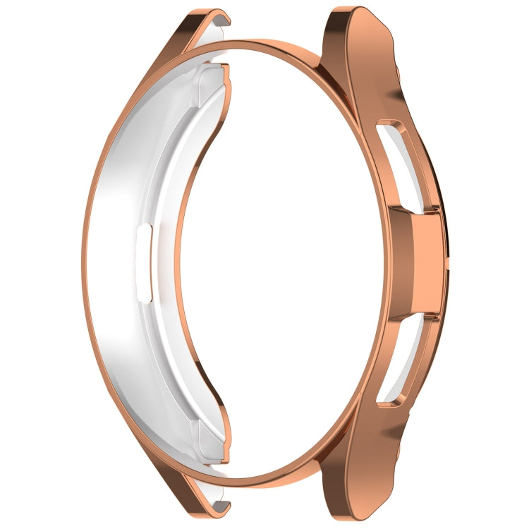 For Samsung Galaxy Watch6 Classic 47mm Electroplated TPU Half Pack Hollow Watch Protective Case(Rose Gold) - Watch Cases by PMC TechLife | Online Shopping South Africa | PMC TechLife