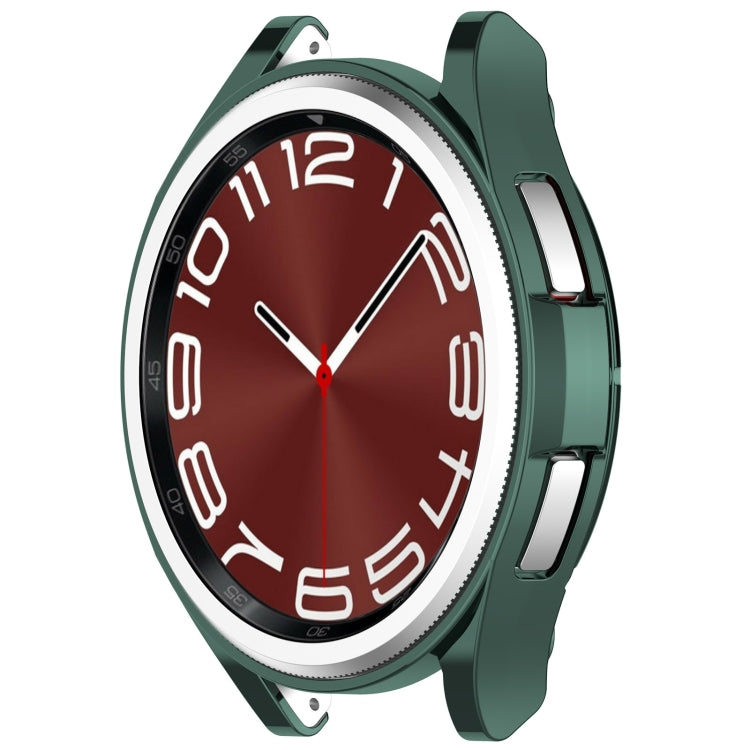 For Samsung Galaxy Watch6 Classic 43mm Electroplated TPU Half Pack Hollow Watch Protective Case(Green) - Watch Cases by PMC TechLife | Online Shopping South Africa | PMC TechLife | Buy Now Pay Later Mobicred