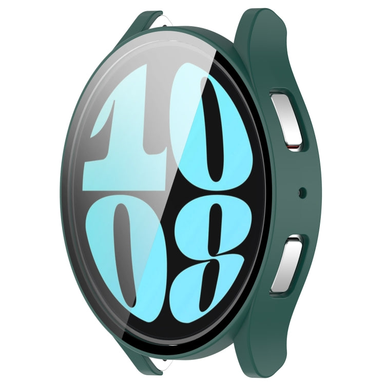 For Samsung Galaxy Watch6 40mm PC + Tempered Film Integrated Watch Protective Case(Green) - Watch Cases by PMC TechLife | Online Shopping South Africa | PMC TechLife