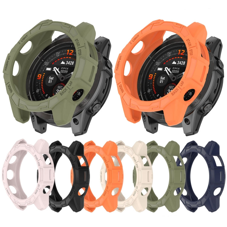 For Garmin Epix Pro 51mm / Fenix 7X / 7X Pro Armored TPU Half Wrapped Watch Protective Case(Blue) - Watch Cases by PMC TechLife | Online Shopping South Africa | PMC TechLife