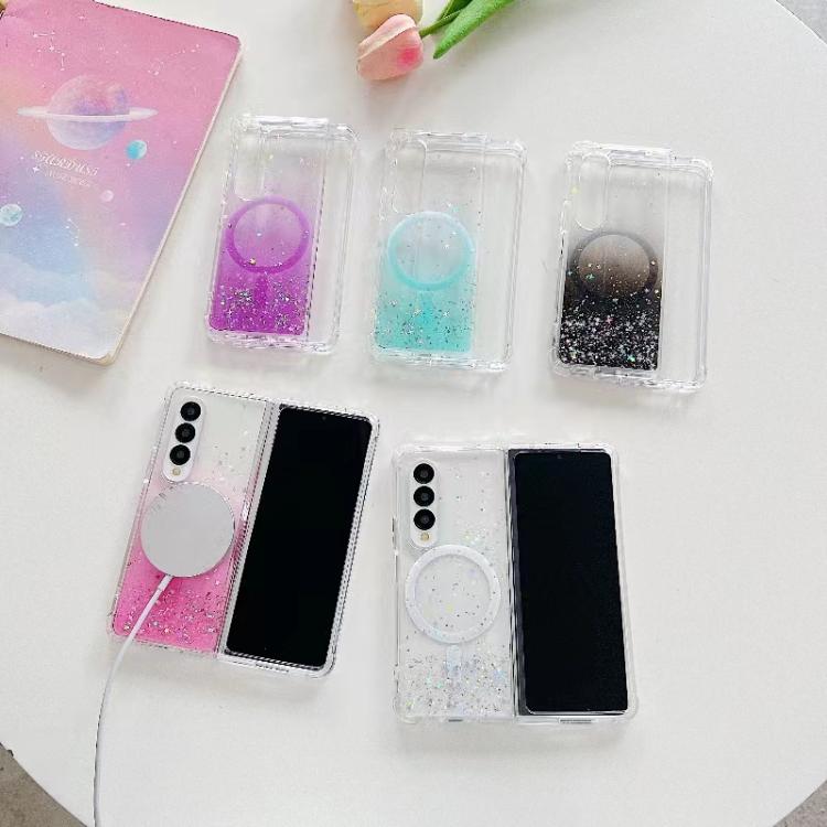 For Samsung Galaxy Z Fold3 Magsafe Glitter TPU Phone Protective Case(Black) - free shipping - PMC TechLife - Order now!