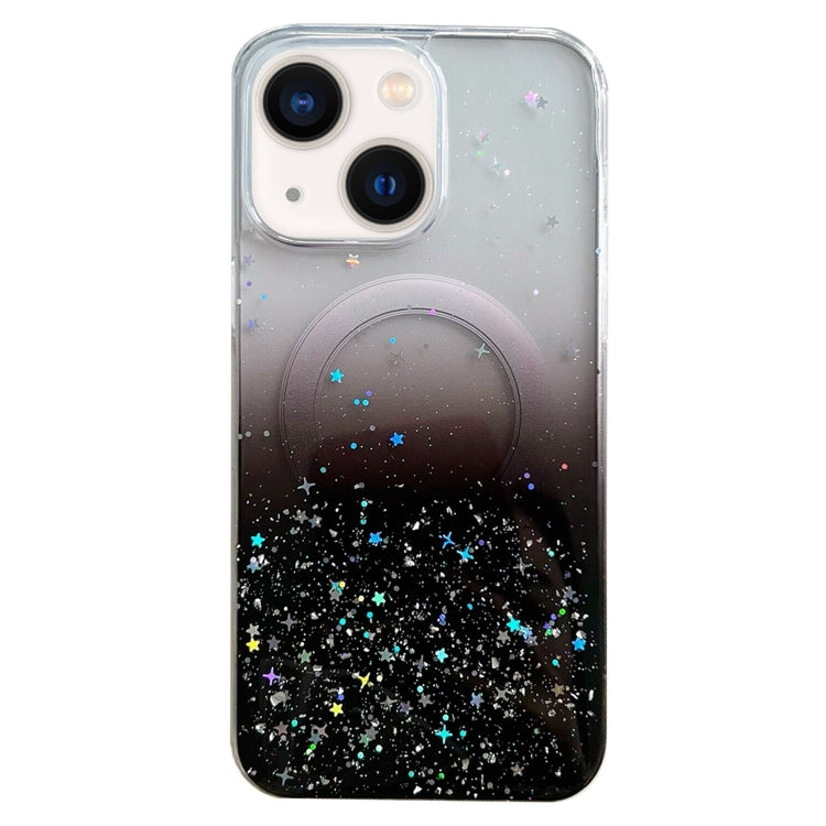 For iPhone 14 MagSafe Glitter Hybrid Clear TPU Phone Case(Black) - iPhone 14 Cases by PMC TechLife | Online Shopping South Africa | PMC TechLife