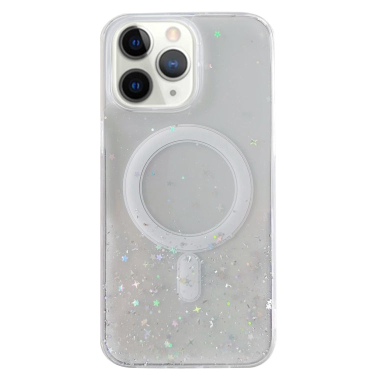 For iPhone 11 Pro MagSafe Glitter Hybrid Clear TPU Phone Case(White) - iPhone 11 Pro Cases by PMC Jewellery | Online Shopping South Africa | PMC Jewellery