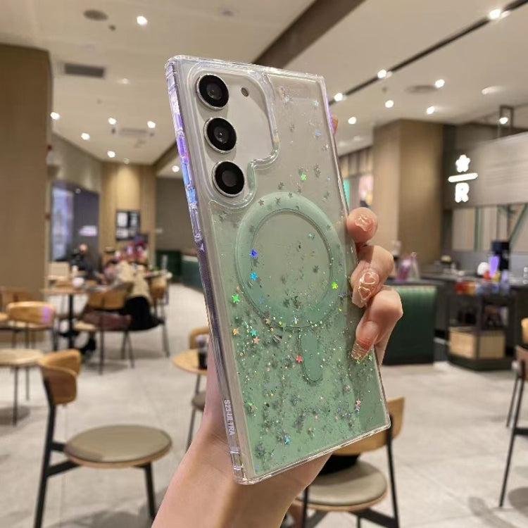 For Samsung Galaxy S23+ 5G Magsafe Glitter TPU Phone Protective Case(Green) - Galaxy S23+ 5G Cases by PMC TechLife | Online Shopping South Africa | PMC TechLife