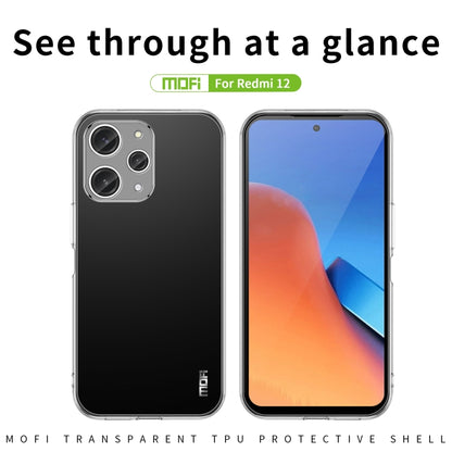 For Xiaomi Redmi 12 MOFI Ming Series Ultra-thin TPU Phone Case(Transparent) - Xiaomi Cases by MOFI | Online Shopping South Africa | PMC Jewellery