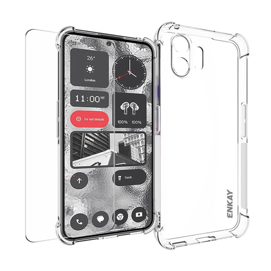 For Nothing Phone 2 ENKAY Transparent TPU Shockproof Phone Case with Glass Film - More Brand by ENKAY | Online Shopping South Africa | PMC Jewellery | Buy Now Pay Later Mobicred